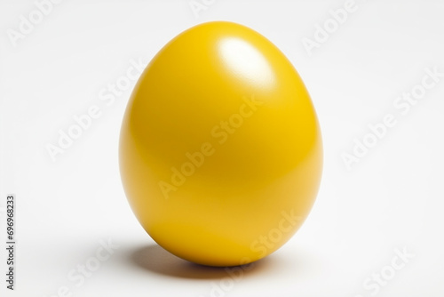 Easter egg painted yellow, one isolated on white background