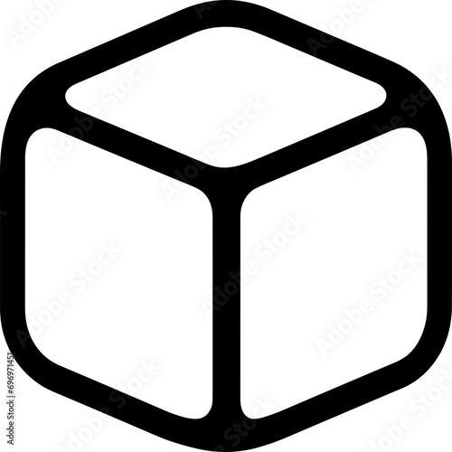cube with round corners geometric shape 3d object icon isometric