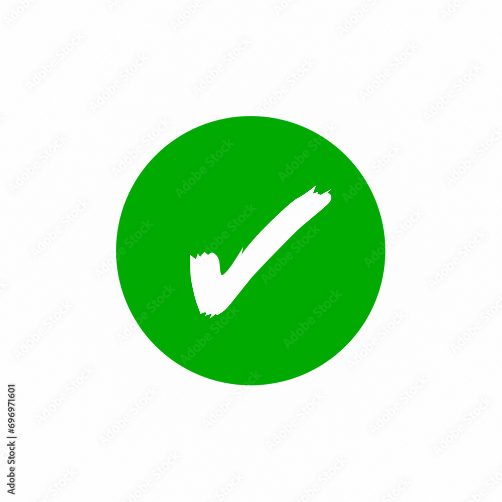 Green tick mark. Vector and design. Green signal.green icon. Button ...