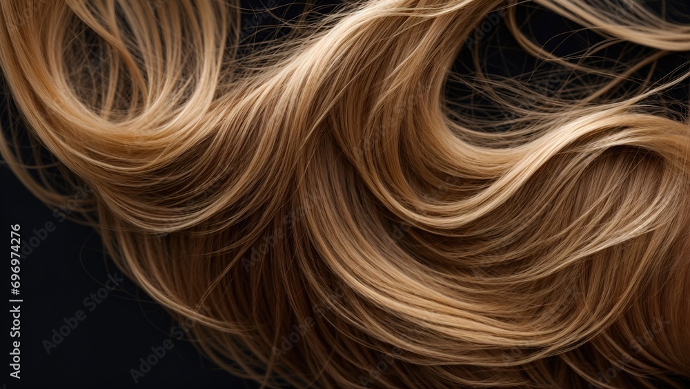 Naklejka premium golden blonde hair flowing in silky textured