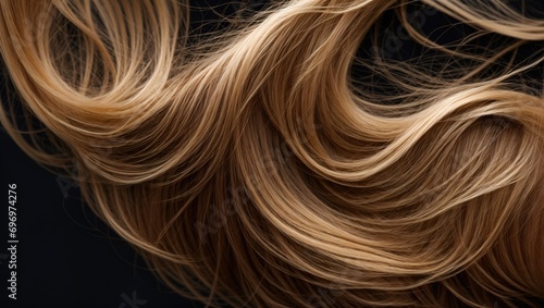 golden blonde hair flowing in silky textured