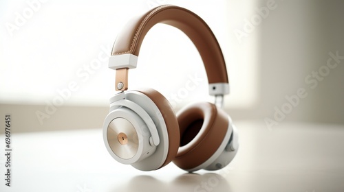 an on-ear headphone that exudes modernity and sophistication, set against a flawless white backdrop.
