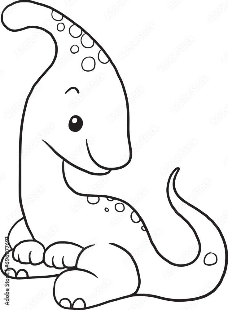 Cute dinosaur cartoon coloring