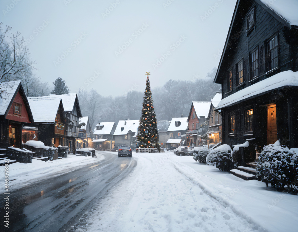 Fototapeta premium Classic Village Yuletide.