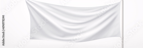 White Blank Flag Template Isolated on White Background