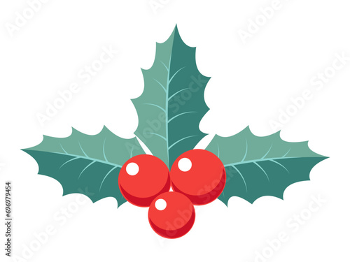 Holly Berry icon. Christmas symbol vector illustration