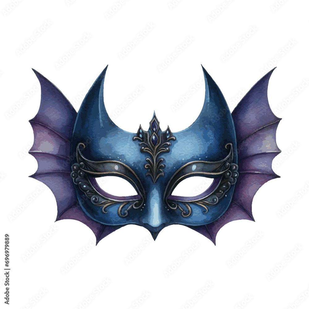 beautiful carnival bat mask for holiday party card decor