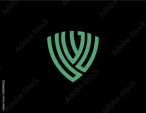 UWU creative letter shield logo design vector icon illustration photo