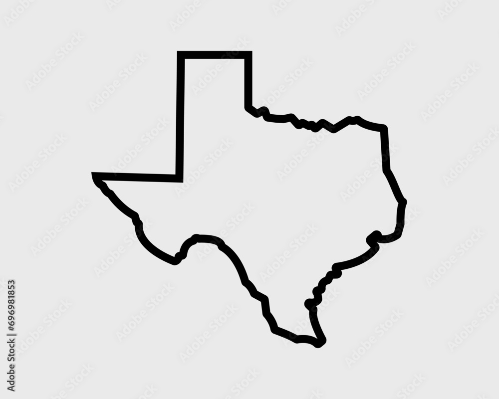 Vector illustration of the state of Texas, USA
