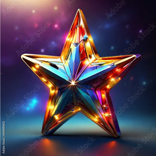 colorful star,light background3d,full hdr ,real image photo