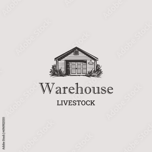 Vintage red barn farm logo design,Vintage farm logo design vector illustration