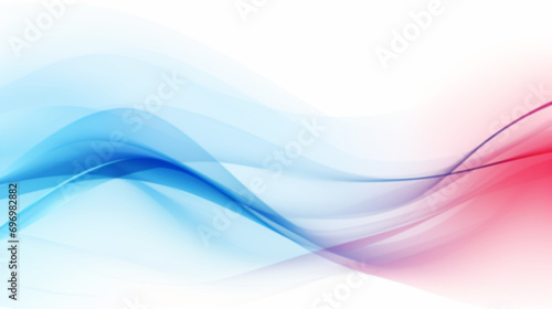 Abstract background with glowing wavy lines in blue and red colors. Digital technology rhythm wave line poster wallpaper © Natalia Klenova