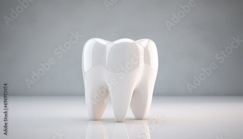 White tooth. Minimalistic design for advertising a dental clinic