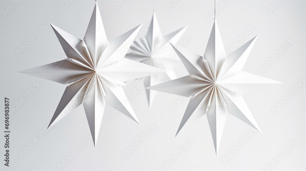 Obraz premium Paper Wonderland: Intricate Folded Decorations Capturing Christmas Spirit