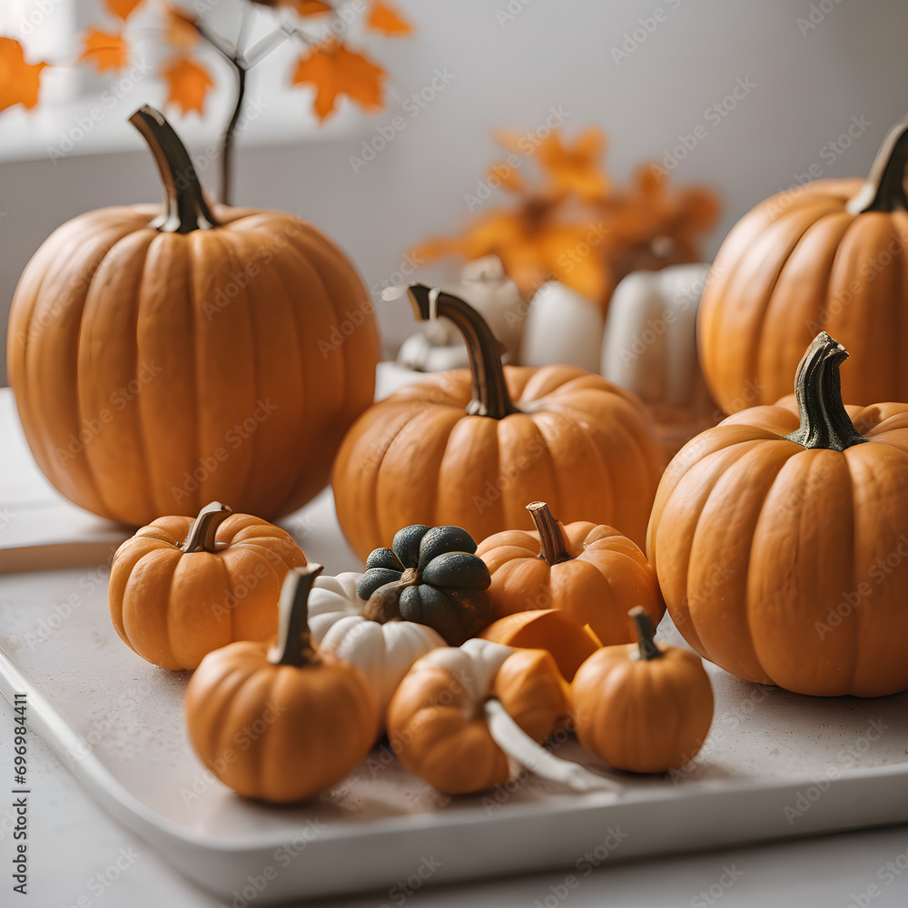 Many different pumpkins for decoration Many different pumpkins for decoration
