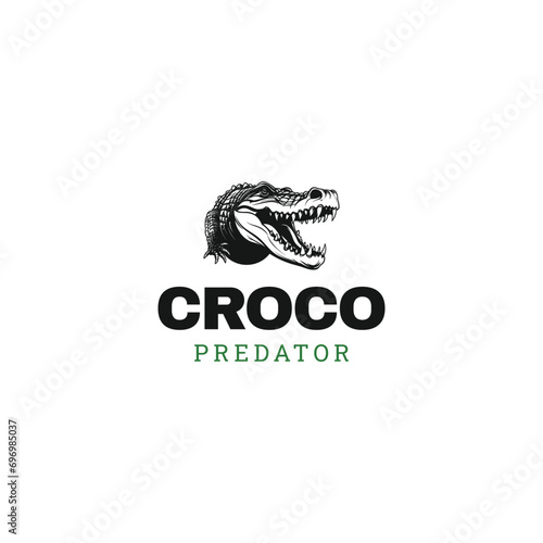 Crocodile logo icon design,alligator or crocodile esport logo designs