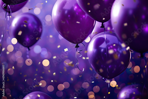 purple balloons, glitter, confetti, ribbons, celebration, birthday party, wedding, New Years Eve, Christmas, opening, graduation, festive, happiness, love, joy, celebrate with family, friends