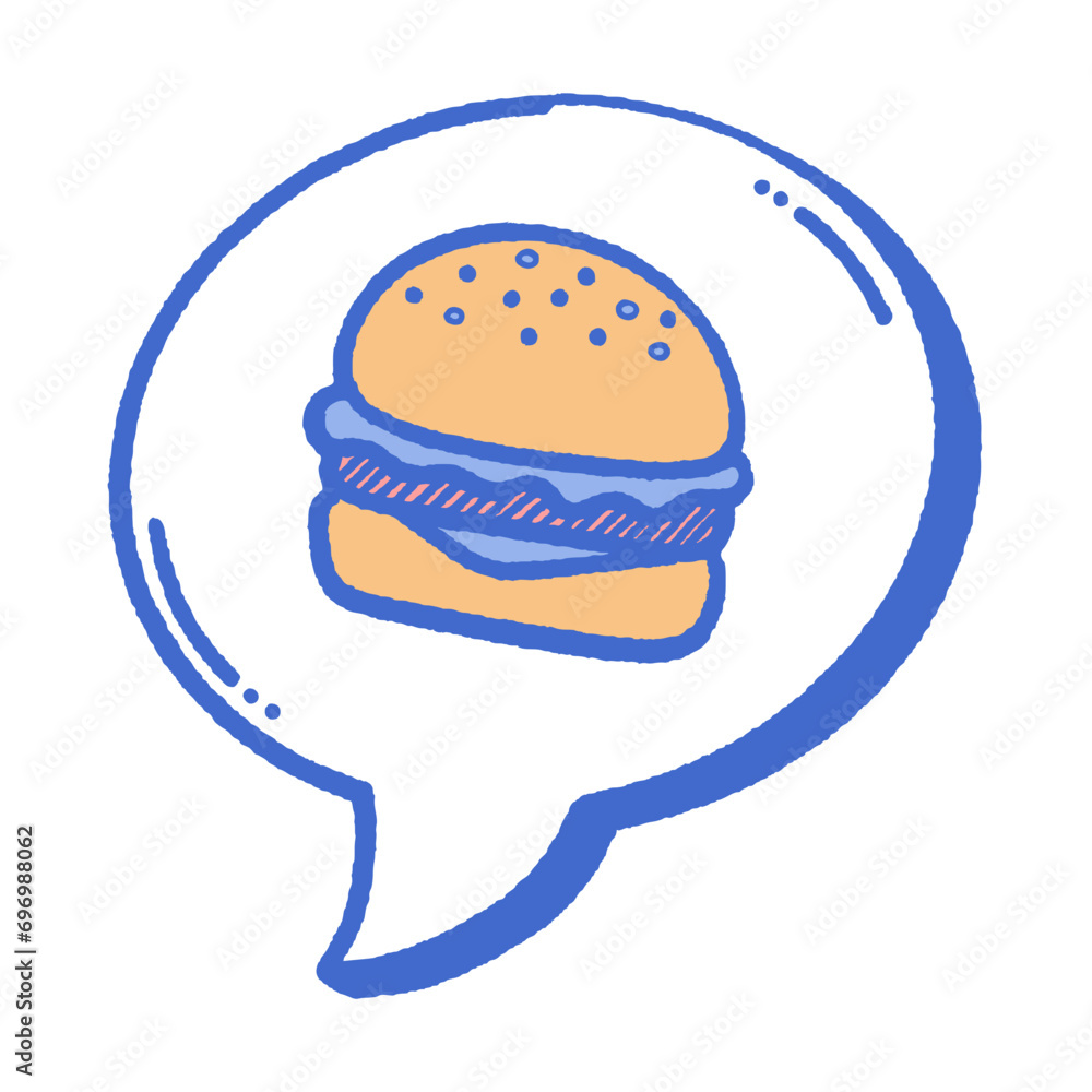 svg color yummy burger doodle element set svg color yummy burger doodle element set