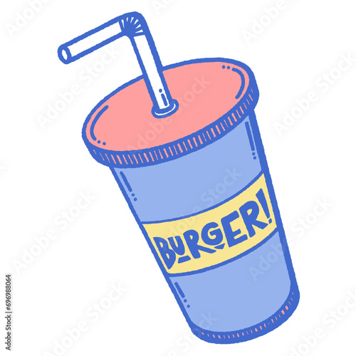 svg color yummy burger doodle element set
