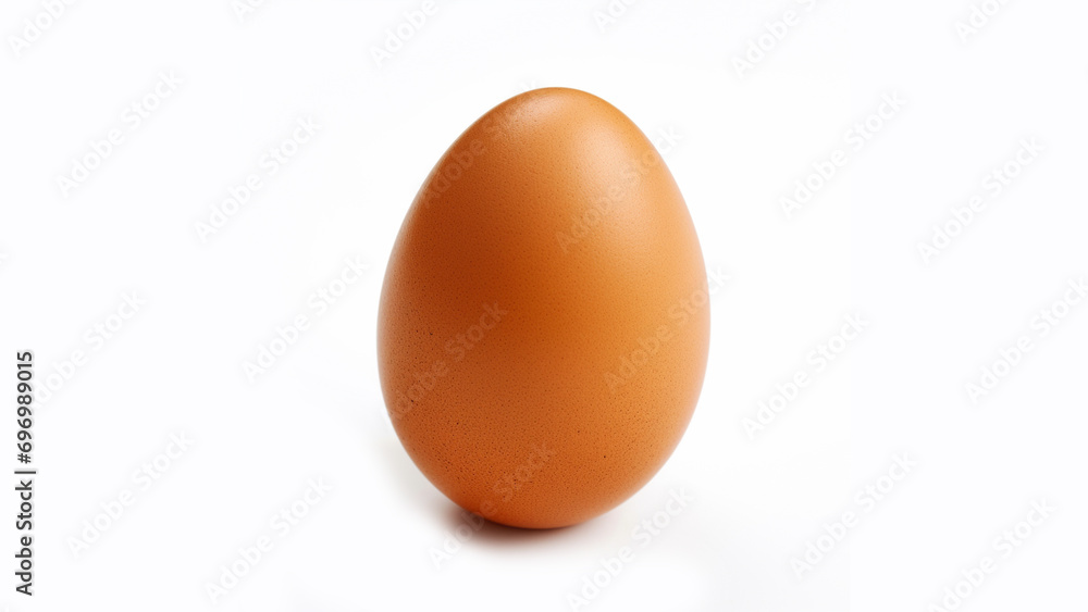 plain chicken egg, white background