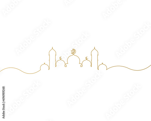 vector happy Eid Al-Fitr, Eid Adha and Maulid. vector line art style. eps 10_ gold