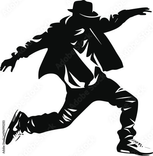 Energetic Hip-Hop Dancer Vector for Dynamic Dance Classes and Urban Performances