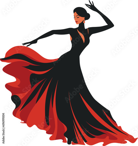 Dynamic Flamenco Dance Performance Vector for Spanish Cultural Celebrations
