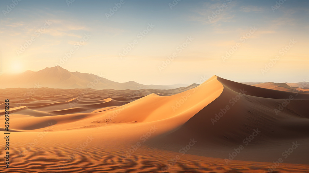 Majestic desert dunes golden sand remote