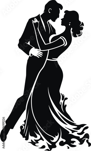 Wallpaper Mural Flamenco Dance Couple Silhouette for Romantic Spanish Nights and Performances Torontodigital.ca