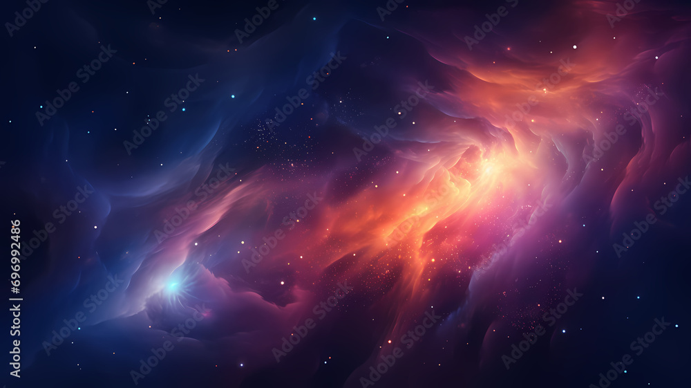 gradient art outer space concept with beautiful representation of the galaxy and far away planets and nebulas