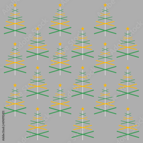 CHRISTMAS GREEN GOLD TREES PATTERN TEXTURE BACKGROUND VECTOR