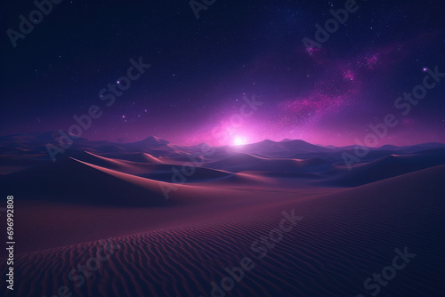 Glowing Sands: Retro Synthwave Desert Scene
