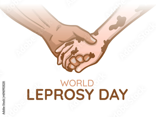 Slika na platnu Hand drawn world leprosy day illustration