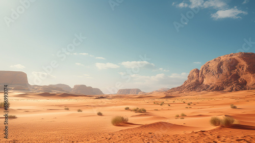 Vast arid desert golden sand dunes endless horizons