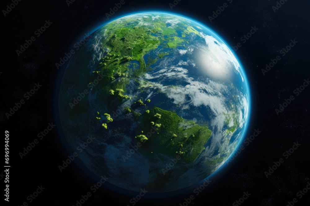 Serenity Sphere: Earth's Radiant Green Hues Serenity Sphere: Earth's Radiant Green Hues