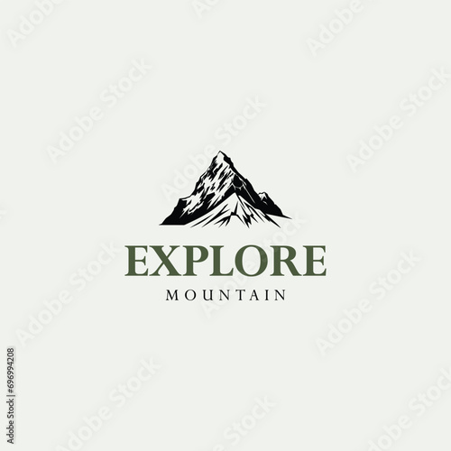 peak logo mountain adventure vector illustration