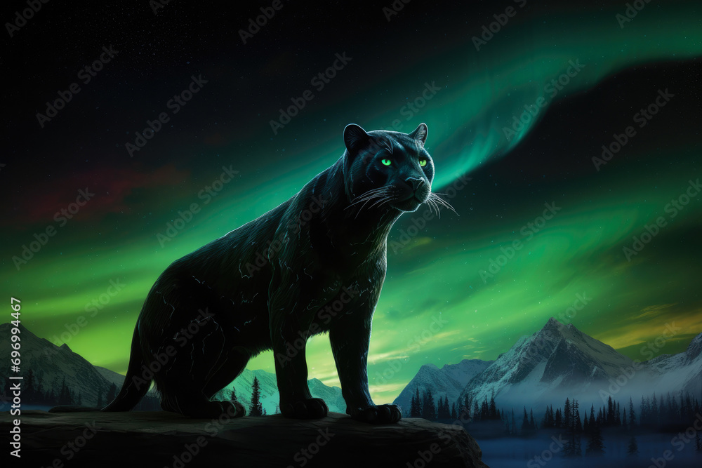 Aurora Panther: Nighttime Elegance