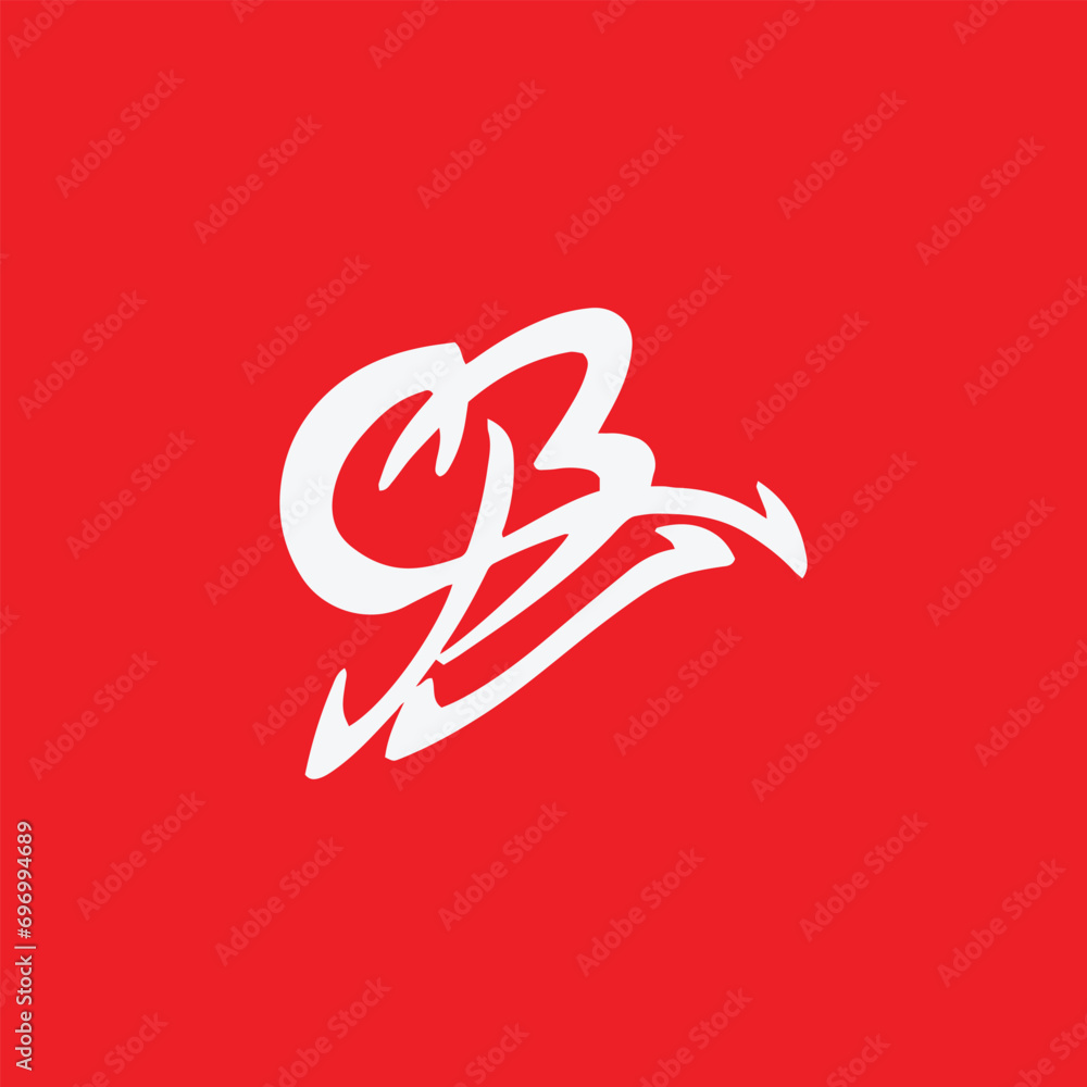 letters cb signature text logo design vector