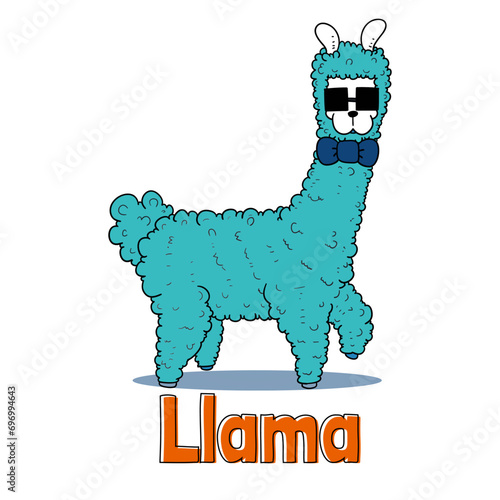 Funny Llama wearing Dark Eyeglass