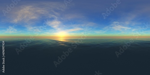 Environment map. HDRI map. Equirectangular projection. Spherical panorama. seascape. 3D rendering.