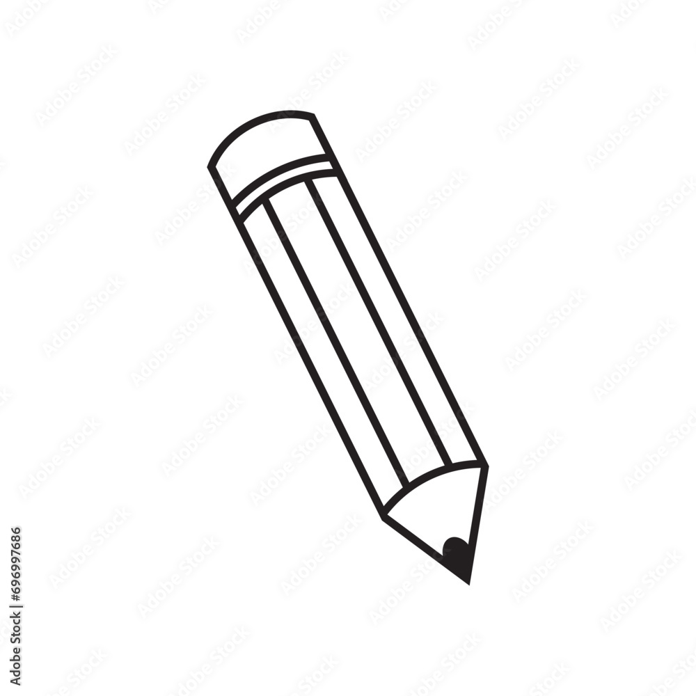 Pencil Icon, flat vector illustration symbol of graduation for web design or mobile app. Thin line signs of education for design logo sign/symbol. Single high quality outline Pencil Icon, flat vector illustration symbol of graduation for web design or mobile app. Thin line signs of education for design logo sign/symbol. Single high quality outline