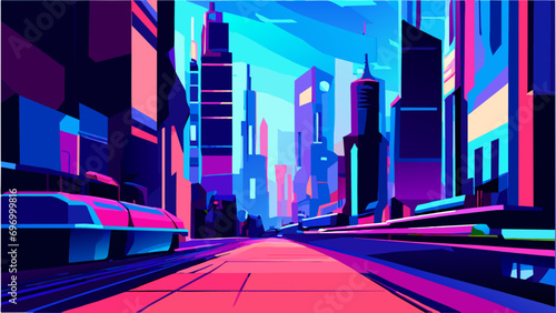 Futuristic cyberpunk cityscapes. vektor icon illustation
