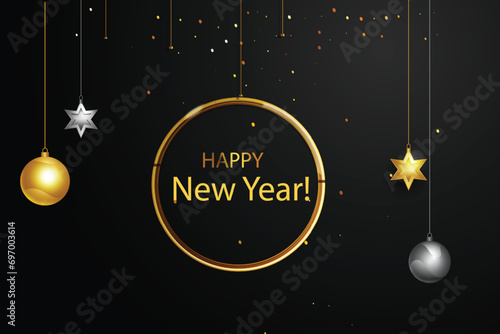 2024  Happy New Year luxury golden background. 