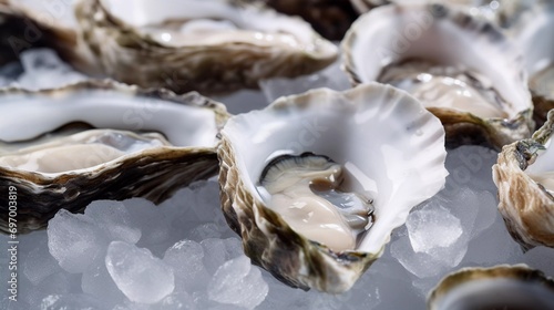 Fresh Oysters on Bed of Ice