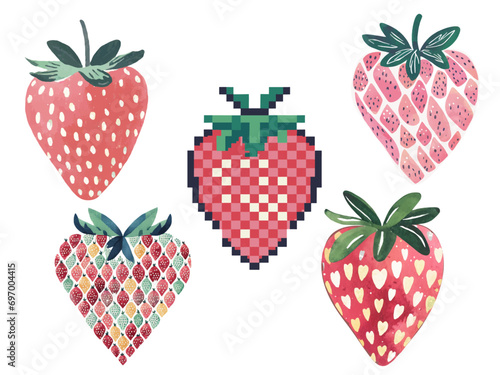 Cute strawberries, vector graphic resources