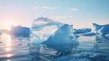 Arctic Serenity: A Majestic Iceberg Floating in Calm Blue Waters