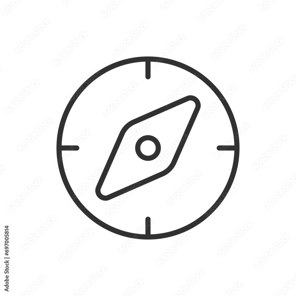 Compass, linear icon. Line with editable stroke Compass, linear icon. Line with editable stroke