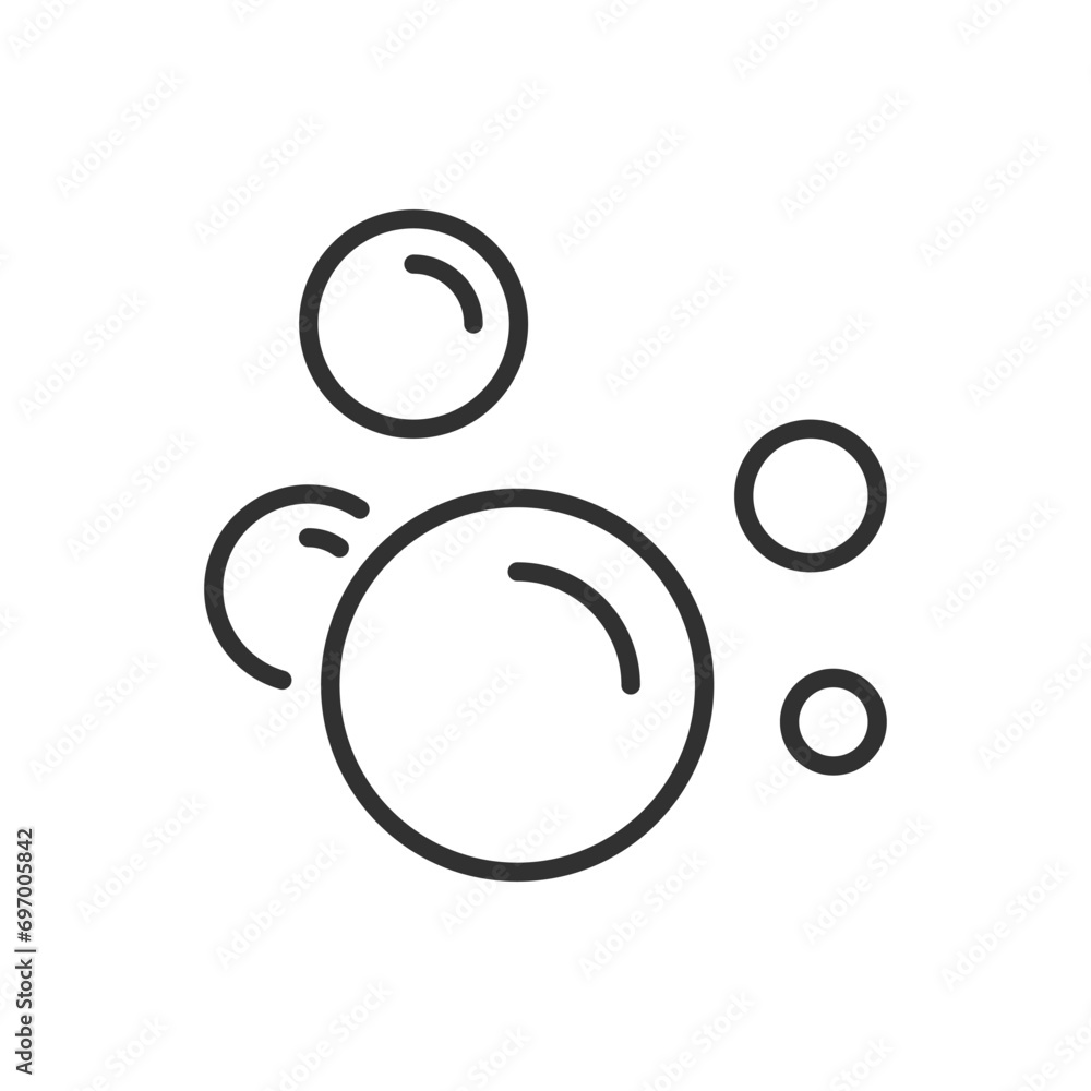 Foam bubbles, linear icon. Line with editable stroke Foam bubbles, linear icon. Line with editable stroke