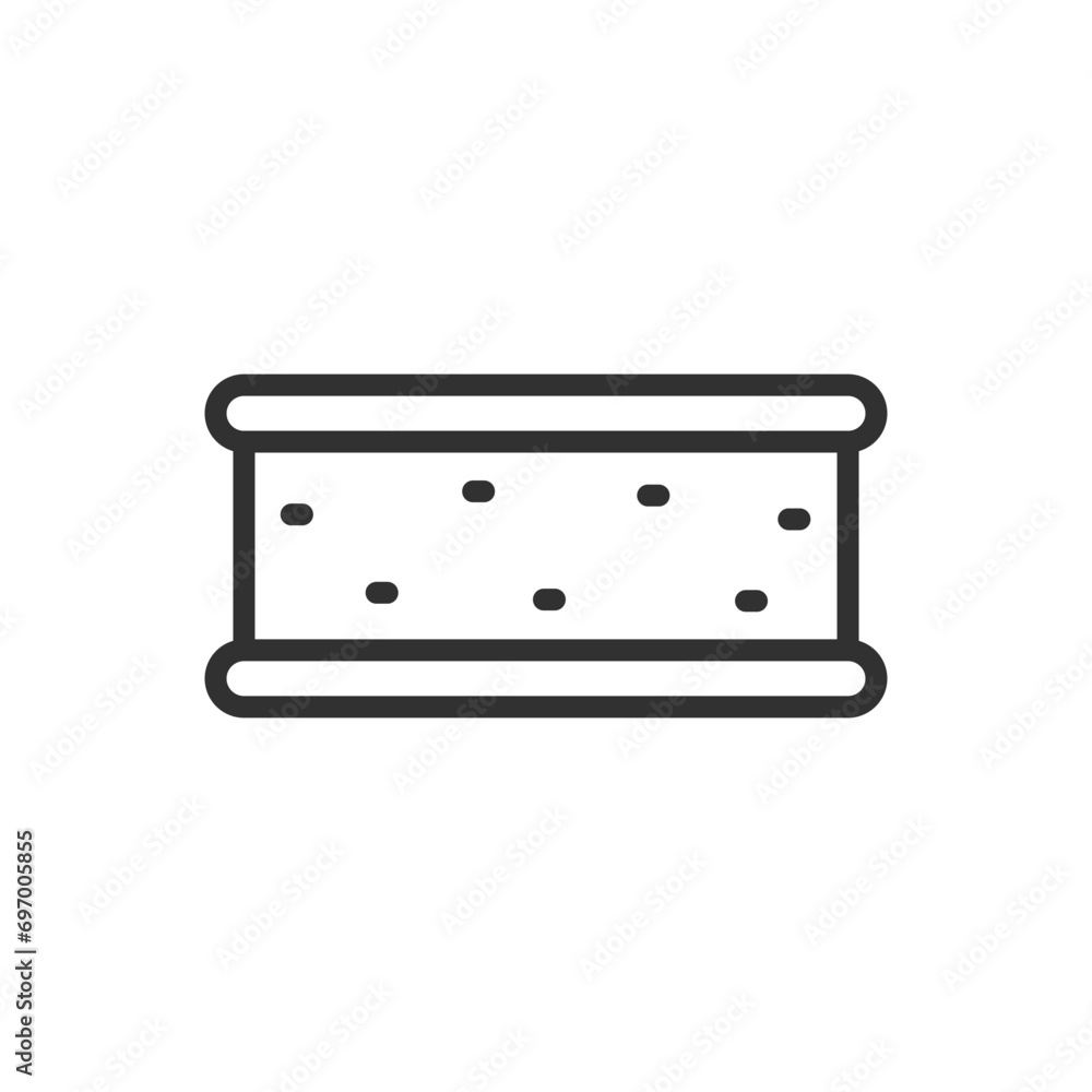 Obraz premium Ice cream sandwich, linear icon. Line with editable stroke