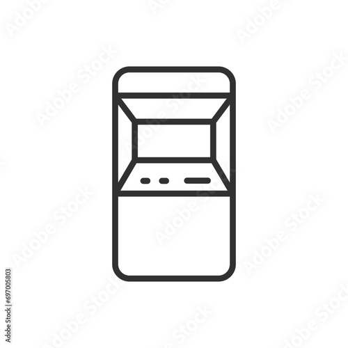 ATM, linear icon, payment terminal. Line with editable stroke